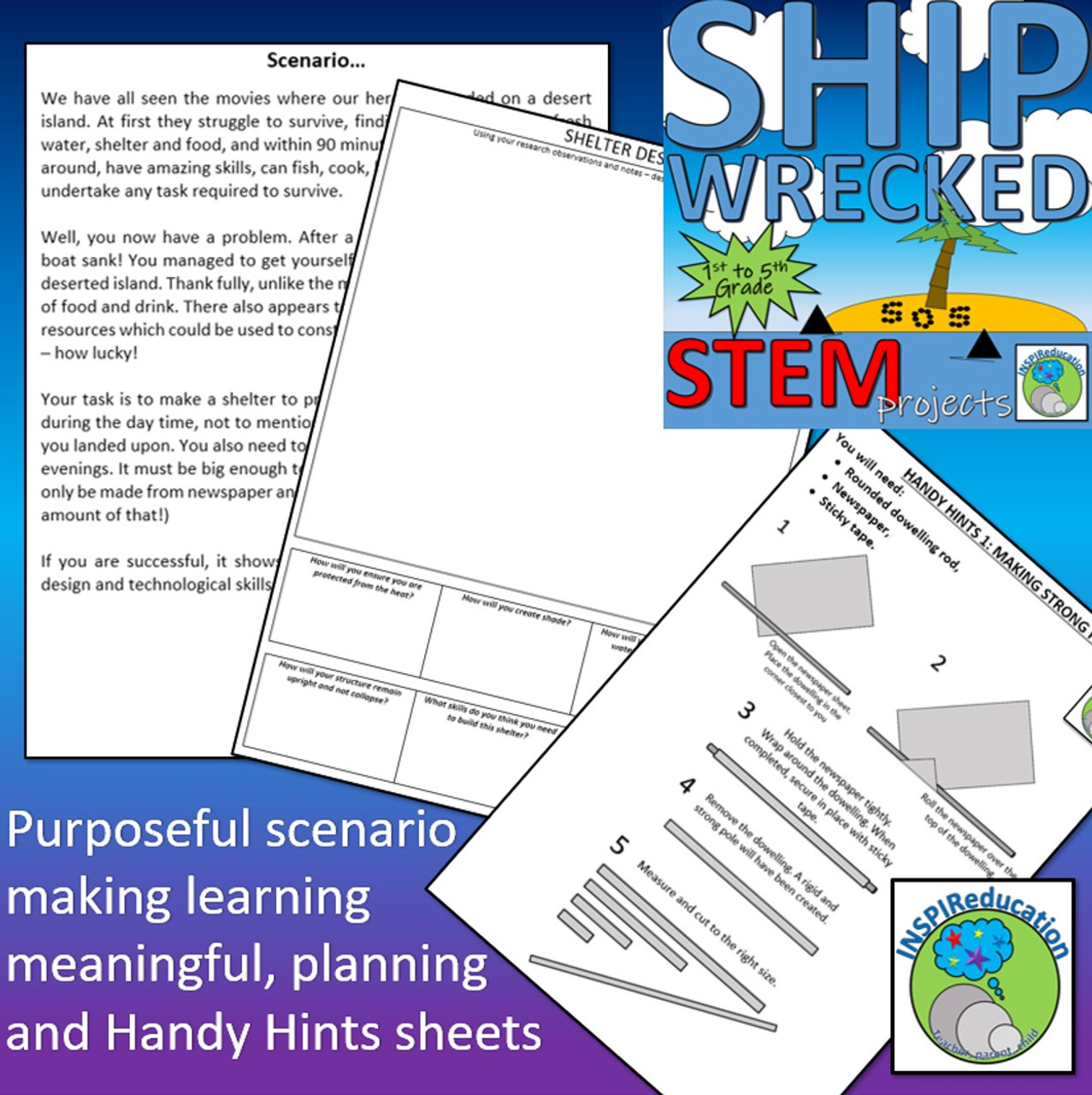 STEM: Structures in context - Shipwrecked Shelters, Lesson Plans, Hints and Certificate