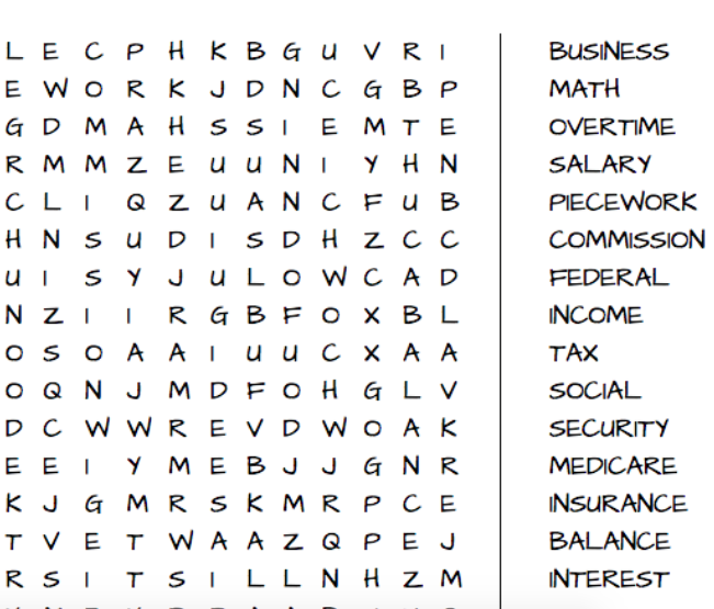 Business Math Word Search - Amped Up Learning