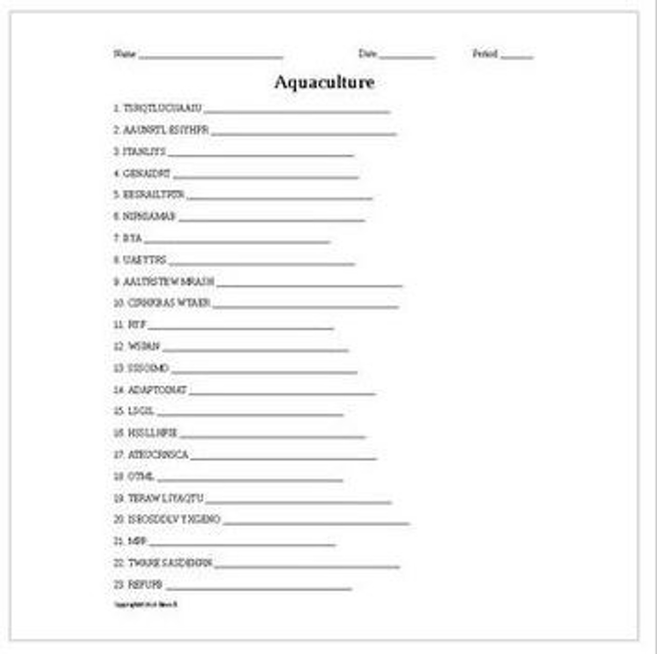 Agriculture Science Vocabulary Word Scramble Bundle