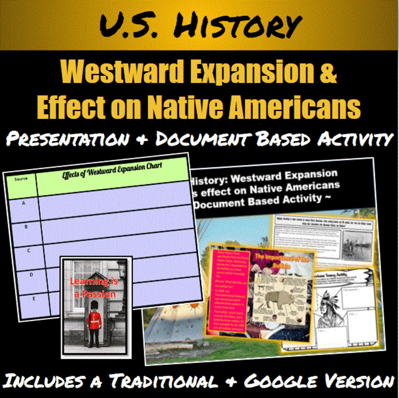 U.S. History | Westward Expansion and its Effect on Native Americans |  Presentation & Document Based Activity 