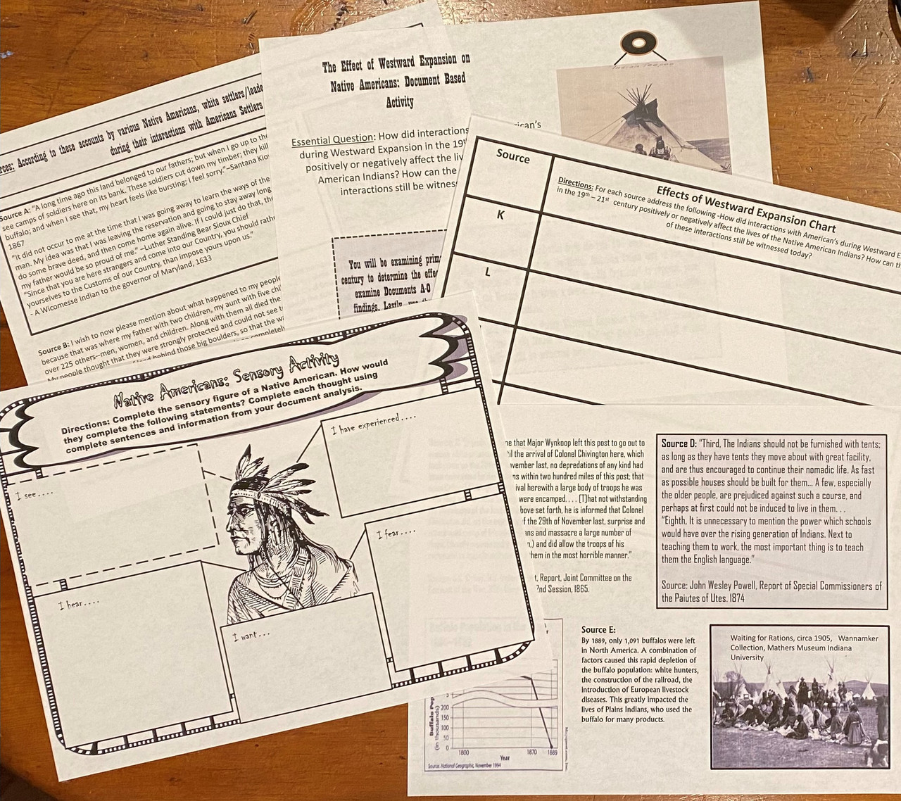 U.S. History | Westward Expansion and its Effect on Native Americans |  Presentation & Document Based Activity 