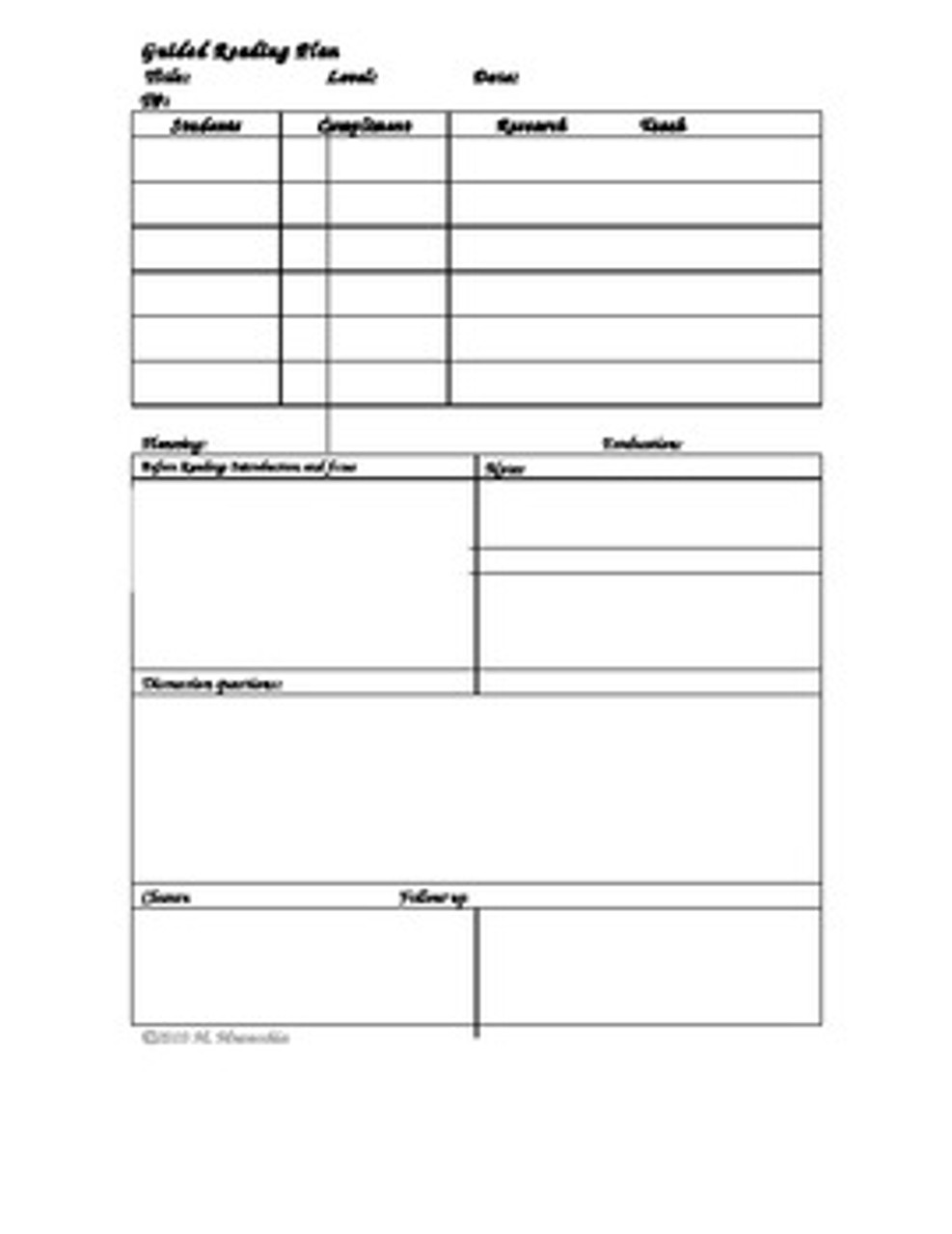 guided-reading-record-keeping-template-amped-up-learning for Free Printable Anecdotal Record Form Word Guided Reading record Keeping template - Amped Up Learning for Free Printable Anecdotal Record Form Word