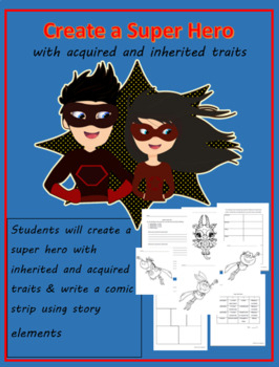 Create a superhero worksheet
