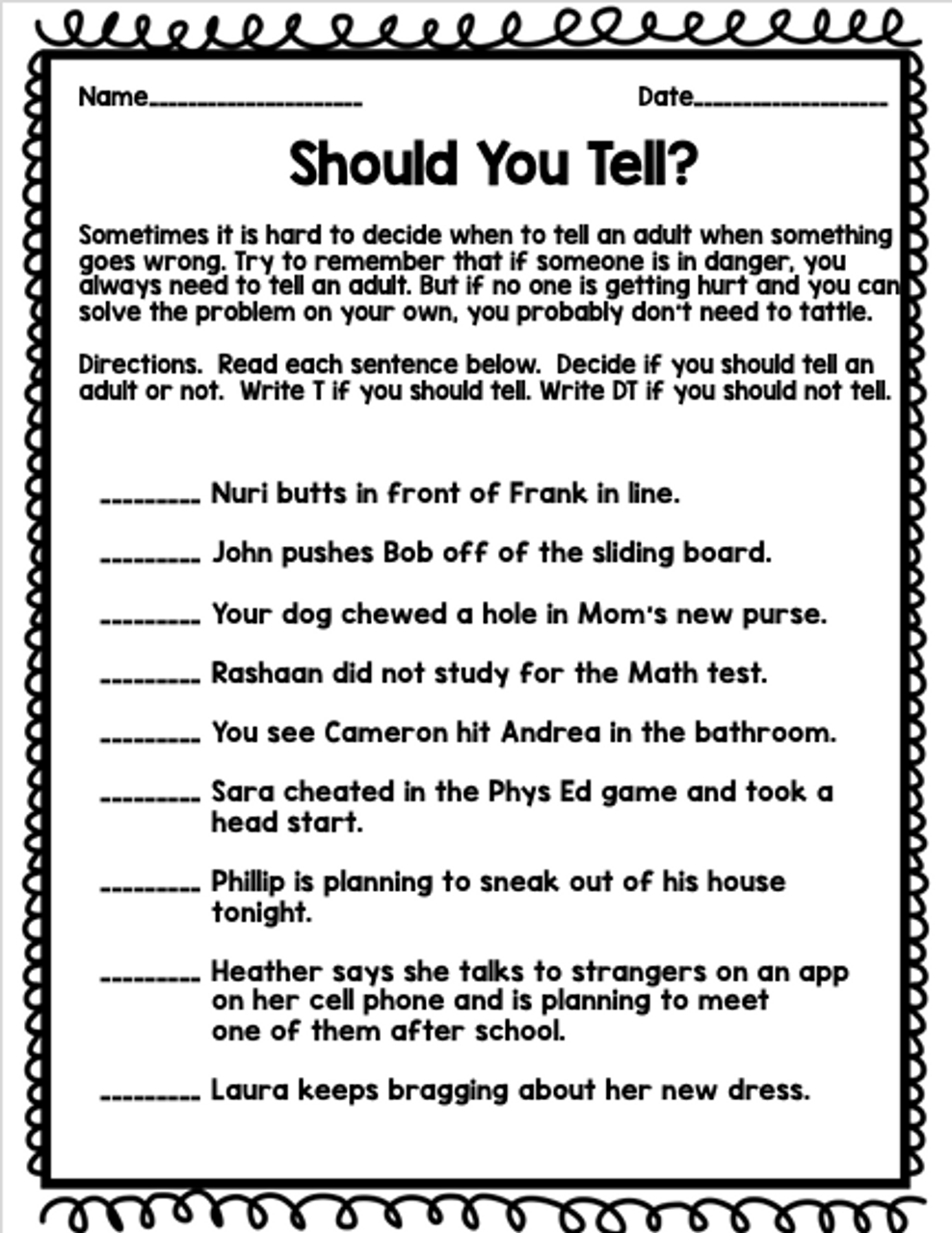 A Bad Case Of Tattle Tongue By Julia Cook Discussion Cards Worksheet Extension Activity Amped Up Learning