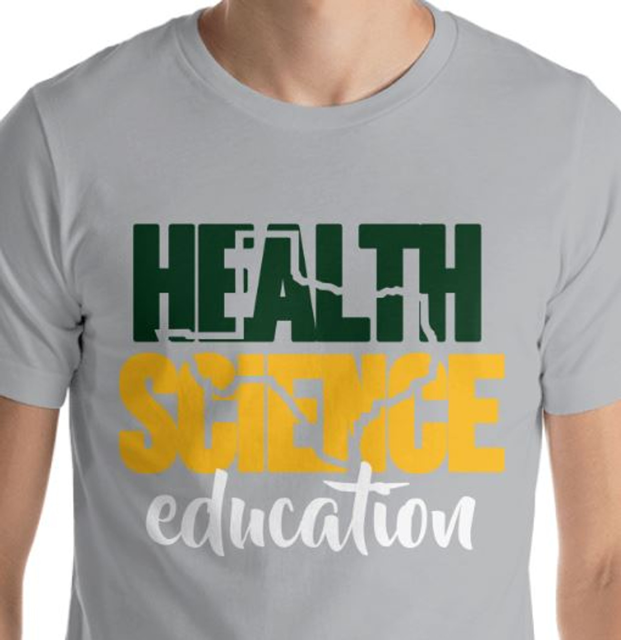 "Texas Health Science" Green, Gold and White