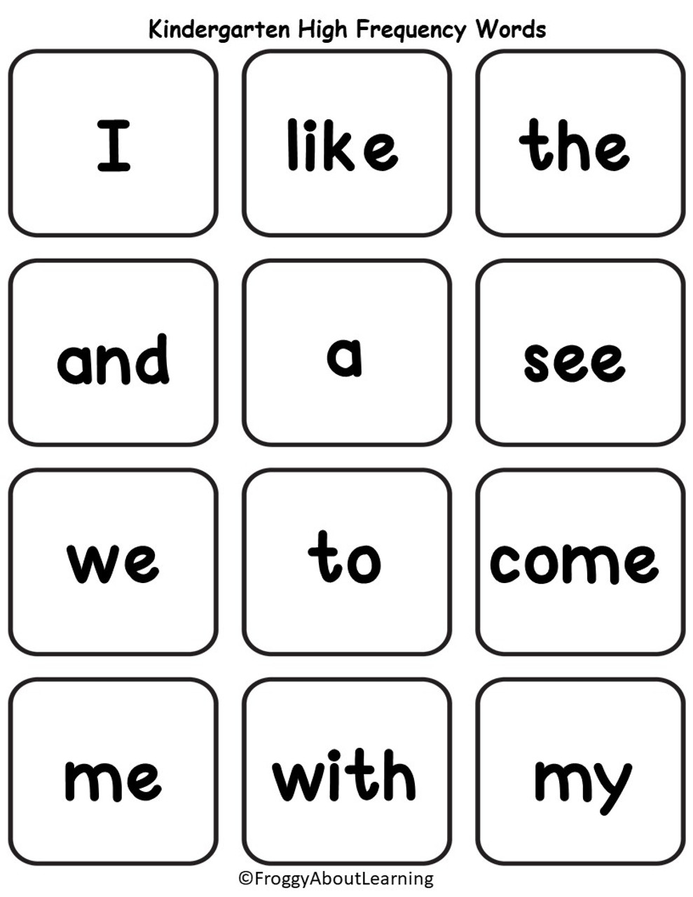 Froggy Word Wall (Kindergarten Journeys High Frequency Words) - Amped ...