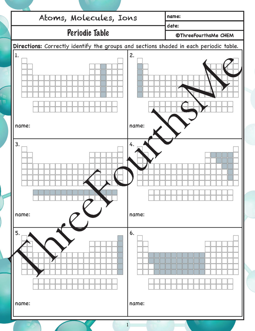 periodic table assignment 1 classwork grade