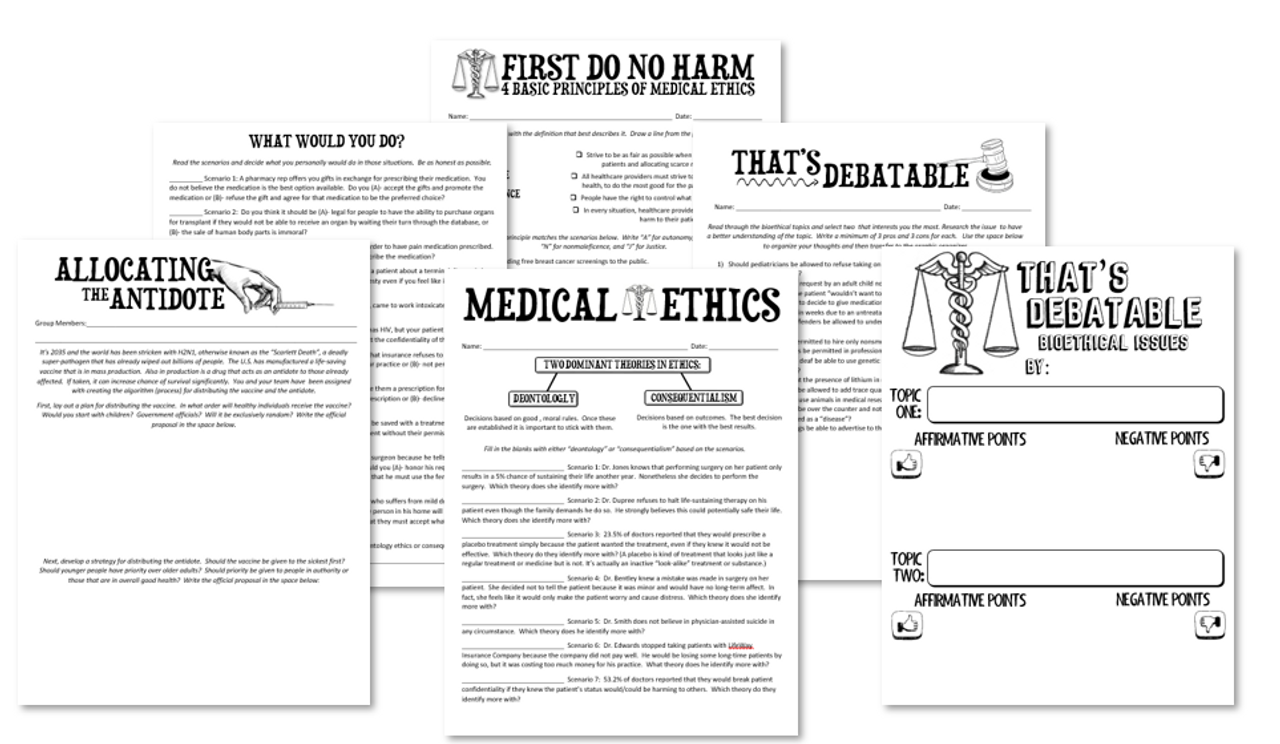 Medical Ethics- 4 Activities Included! Great for Health ...