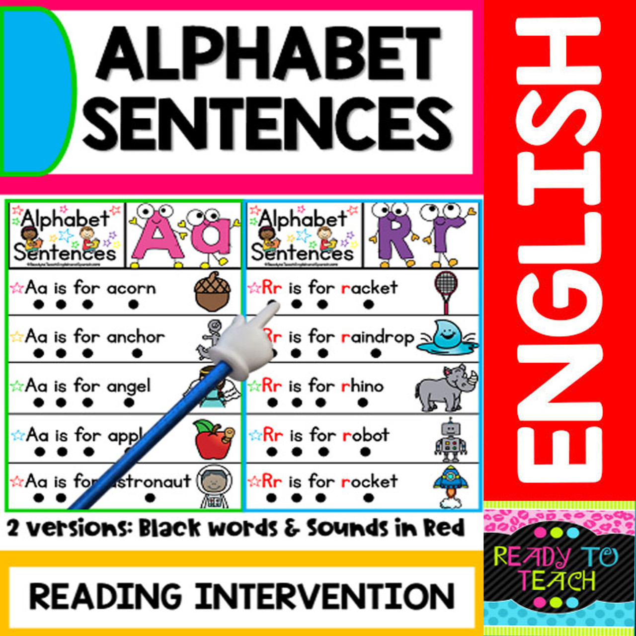 Alphabet Sentences - 2 Versions - English Version