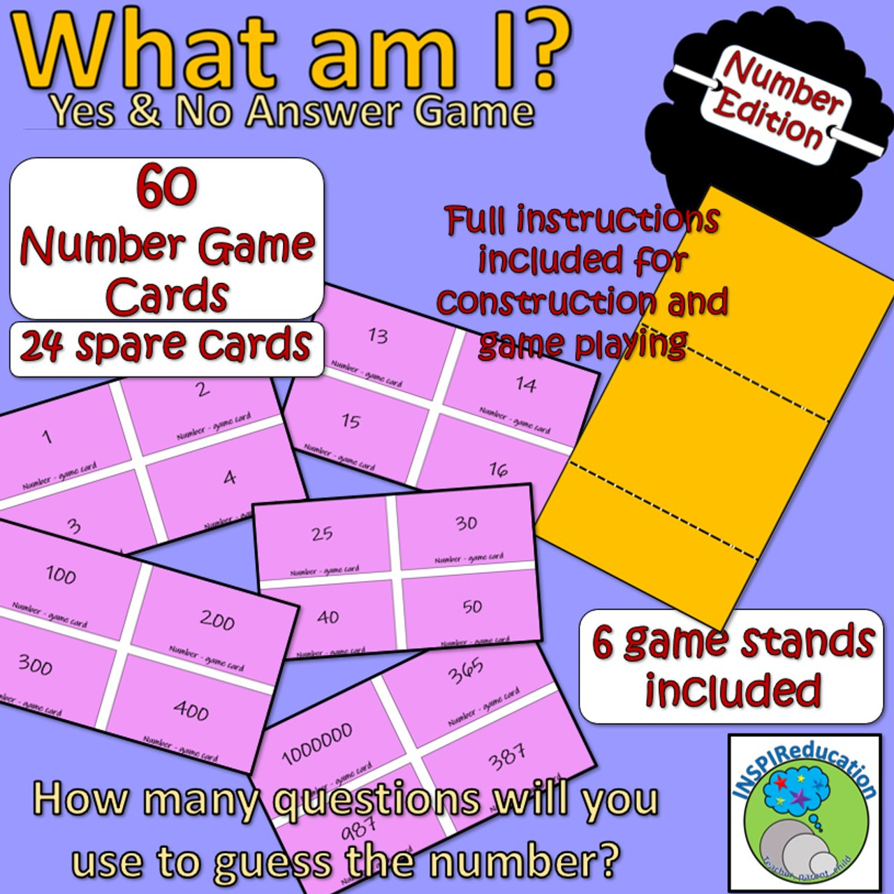 Number Classification and Vocabulary - Yes/No Card Game 1 - 1000000