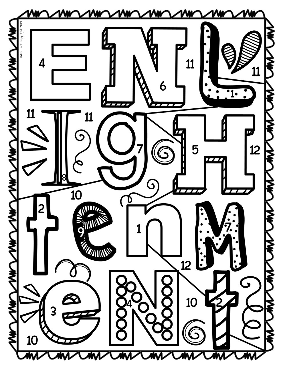 Enlightenment Color by Number and Text Marking : Locke and Montesqueiu ...