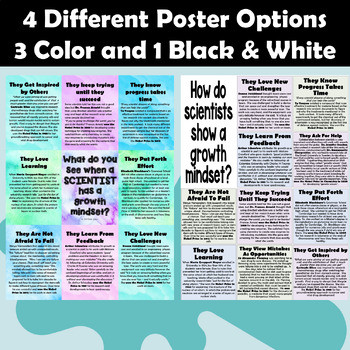 Set 2 Growth Mindset For Science Classroom Posters Decoration Large ...