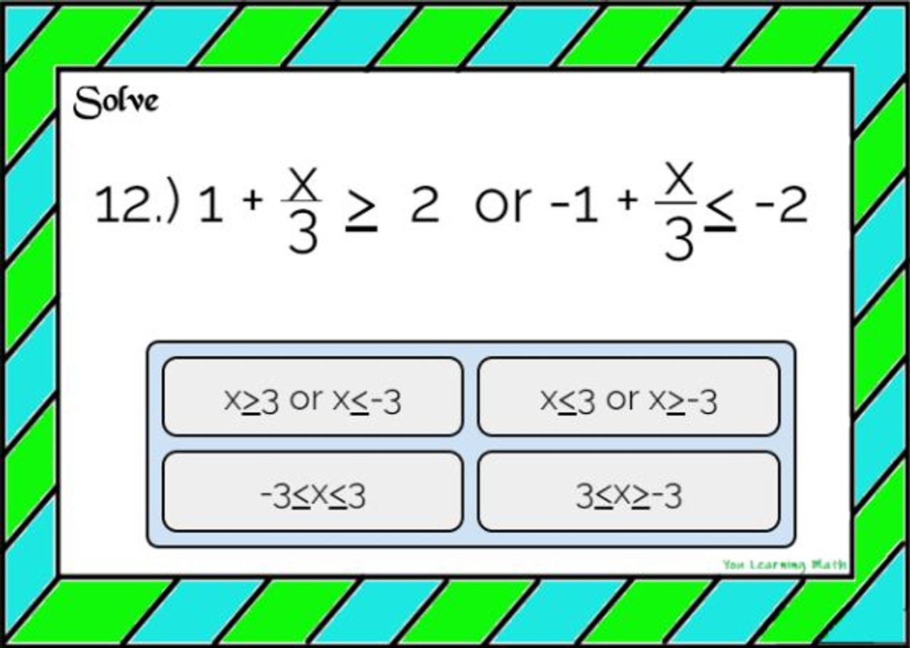 Solving and Graphing Compound Inequalities: Digital BOOM ...