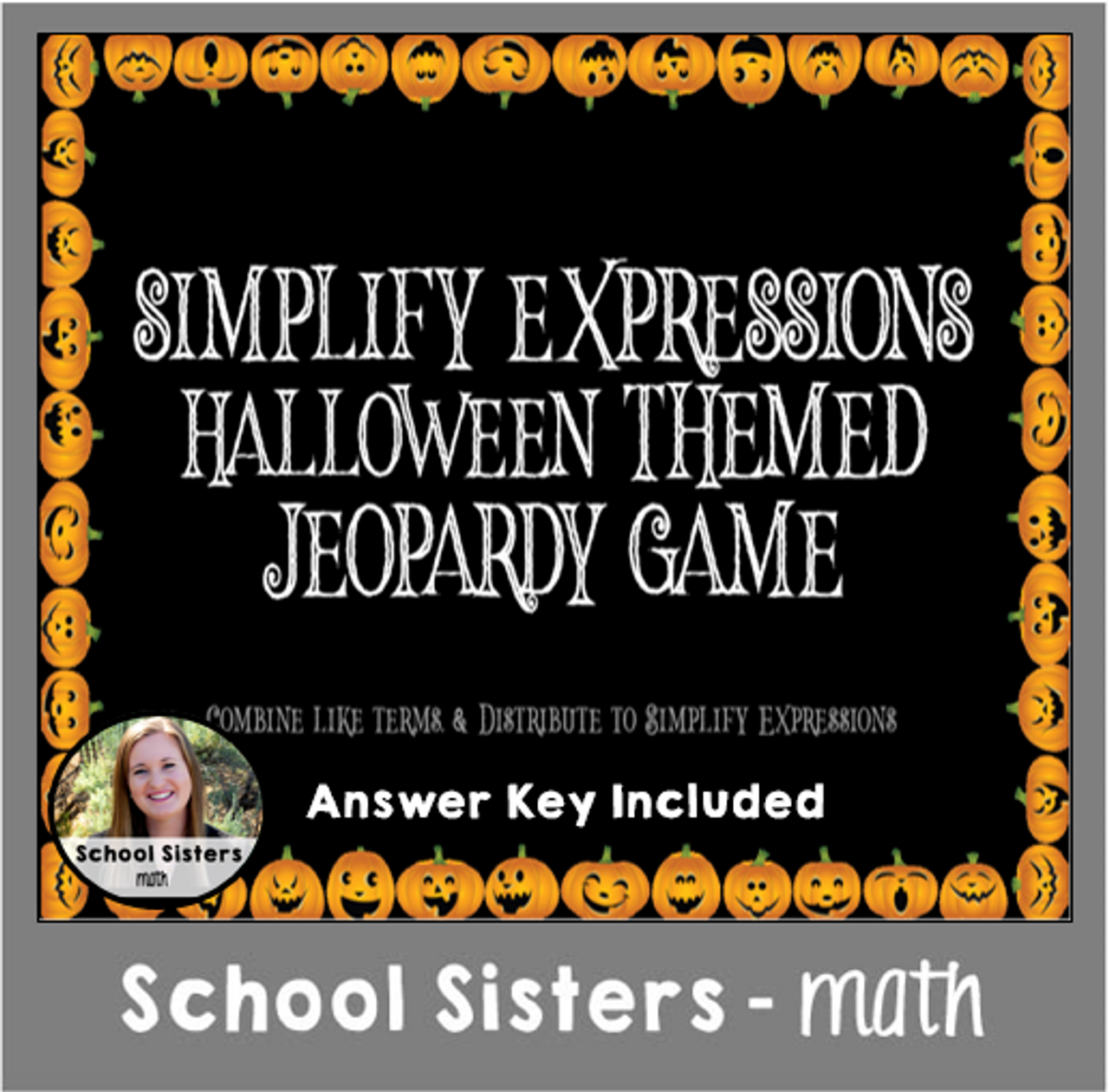 Simplify Expressions Halloween Themed Jeopardy