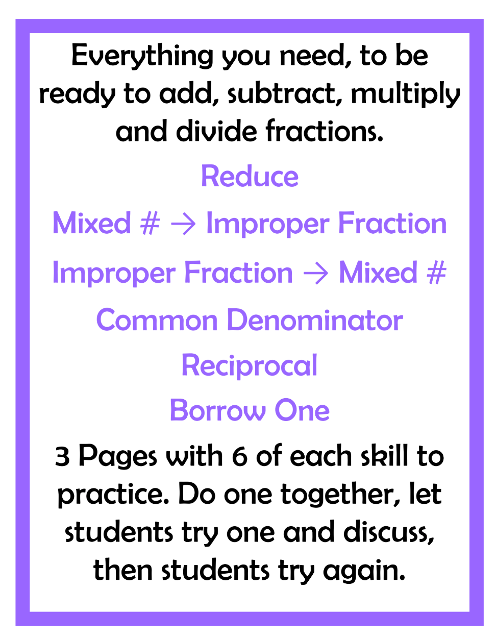 Fraction Tool Box - Amped Up Learning
