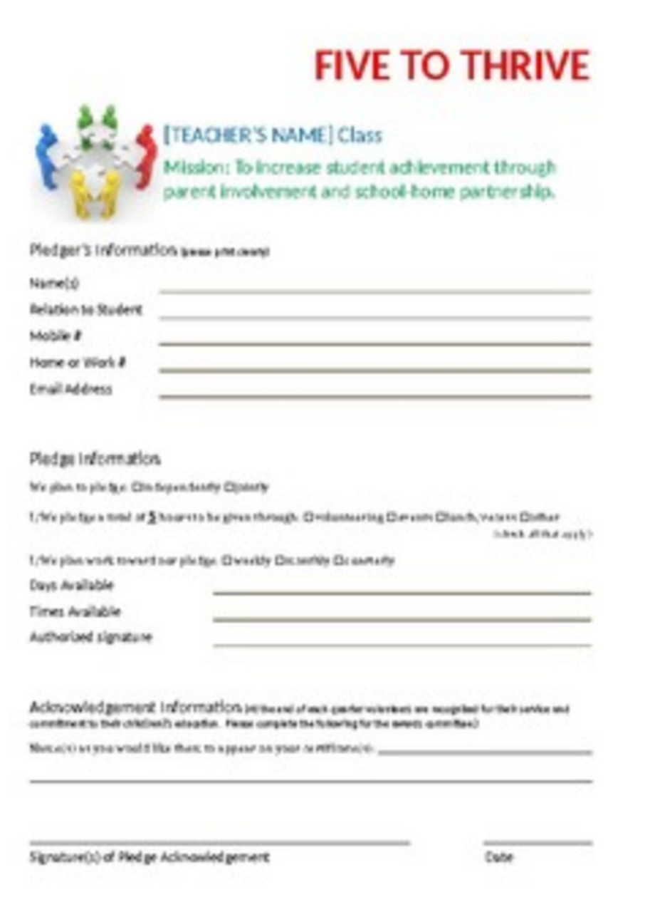 Up　Learning　Form　to　Parent　Pledge　Volunteer　Amped　Five　Thrive: