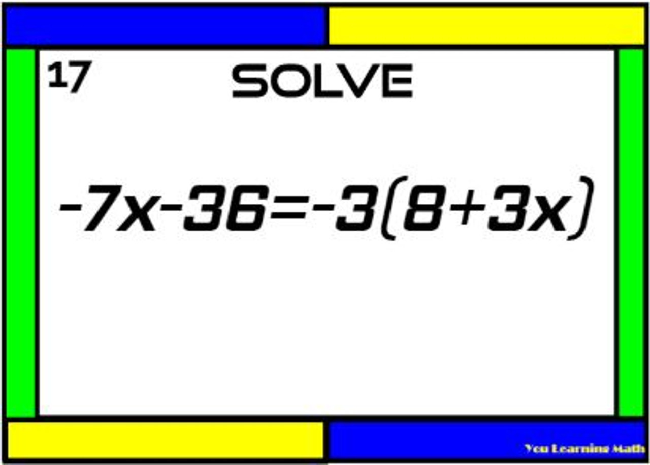 Solving Multi-Step Equations: GOOGLE Slides- 30 Problems