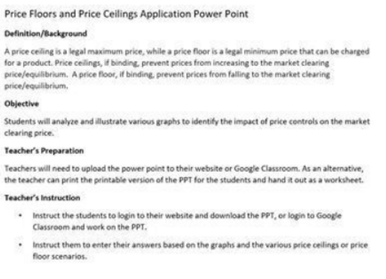 price floors price ceilings interactive powerpoint worksheet economics amped up learning