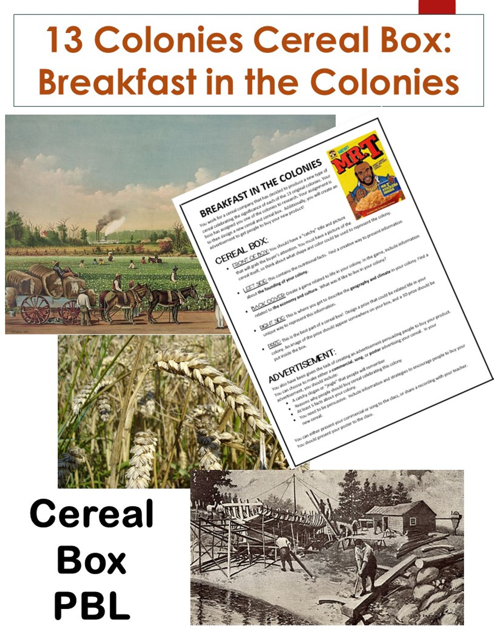 13 Colonies Cereal Box: Breakfast in the Colonies PBL