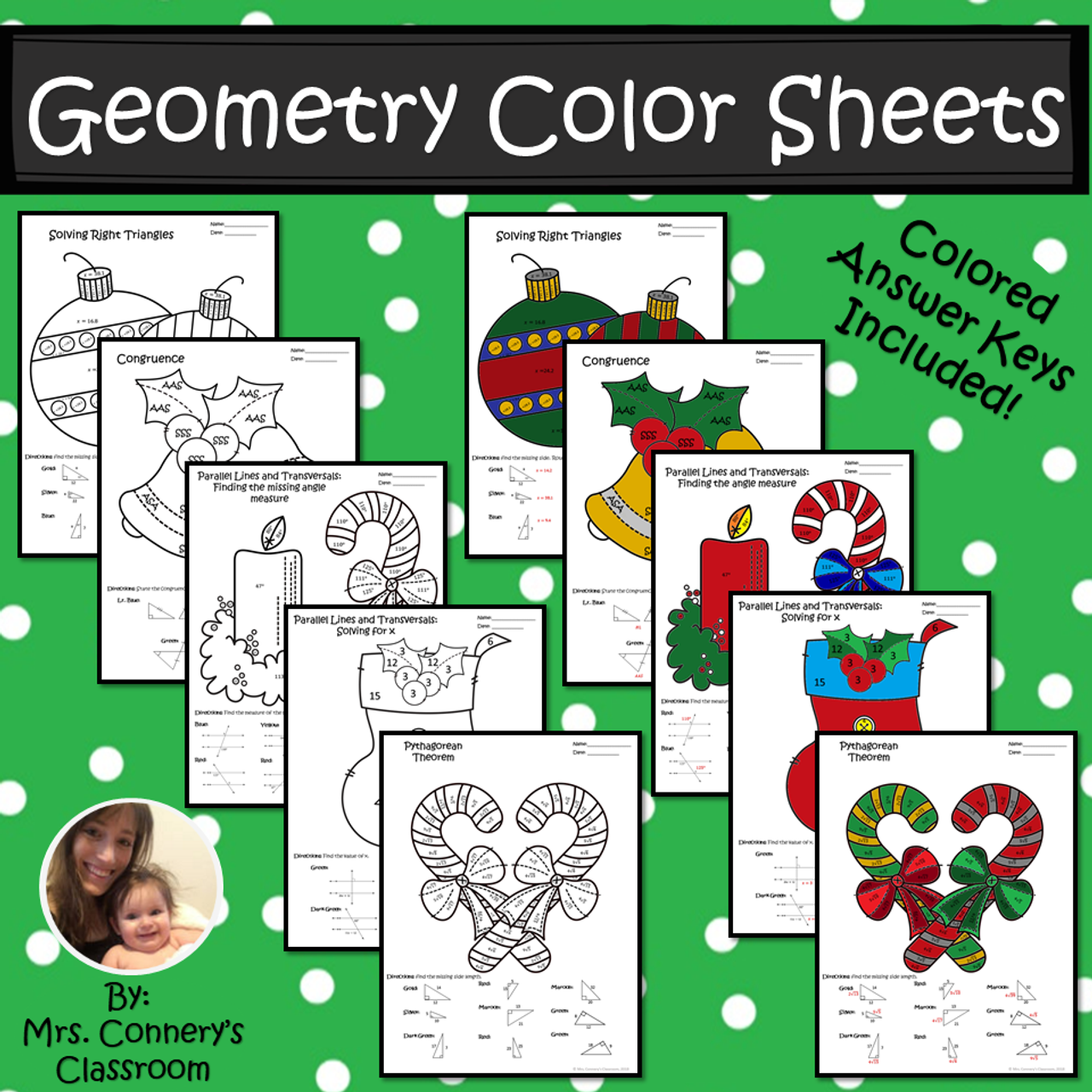 pythagorean theorem coloring activity pages