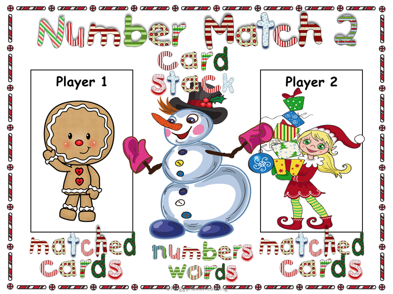 Mats matching number cards, amount cards, and number word cards