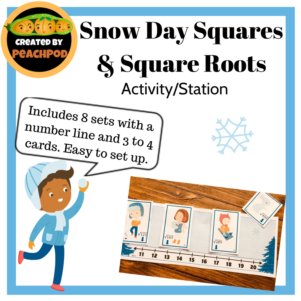 Snow Day Squares &  Square Roots: Activity/Station