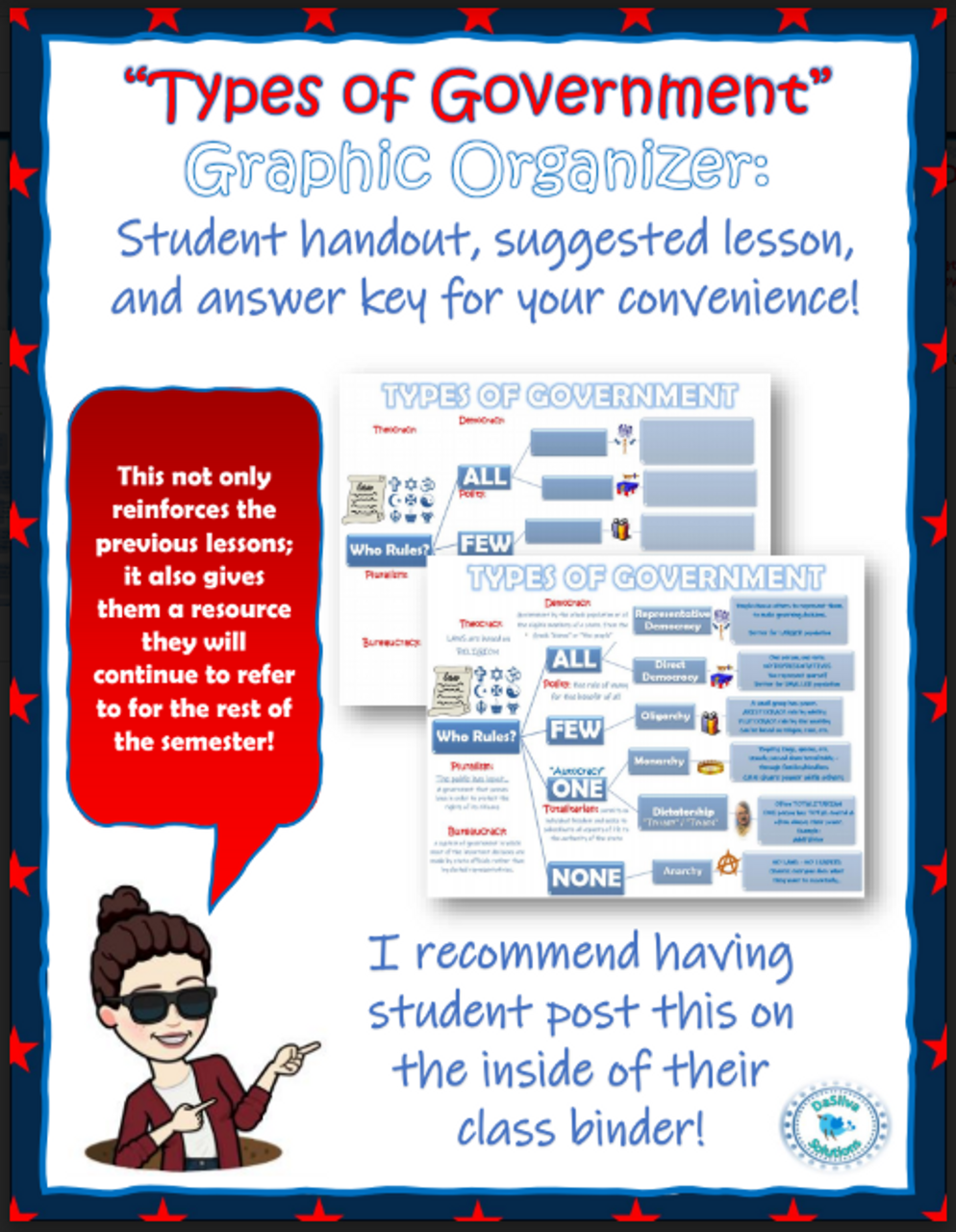 Types of Government Graphic Organizer & Answer Key