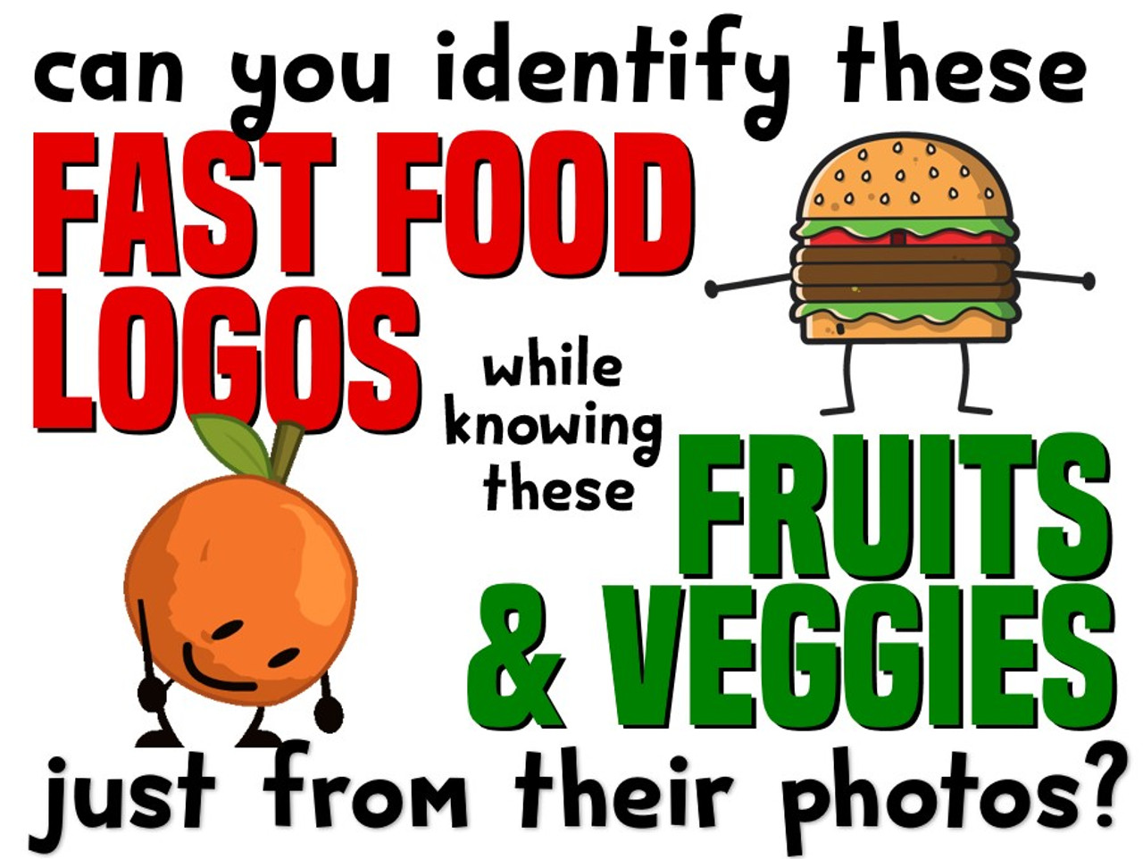 Fast Food vs. Fruits and Veggies Game! - FREE