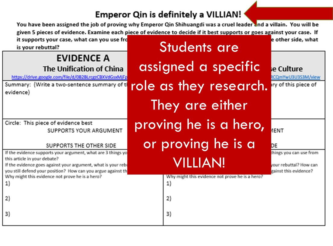 First Emperor Qin Evidence Analysis Hero or Villain? Amped Up Learning