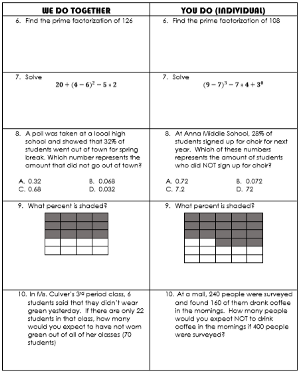 post break spiral review 6th grade math we do you do amped up learning