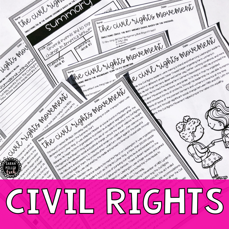 Civil Rights Movement Reading Activity (SS5H6) - Amped Up Learning