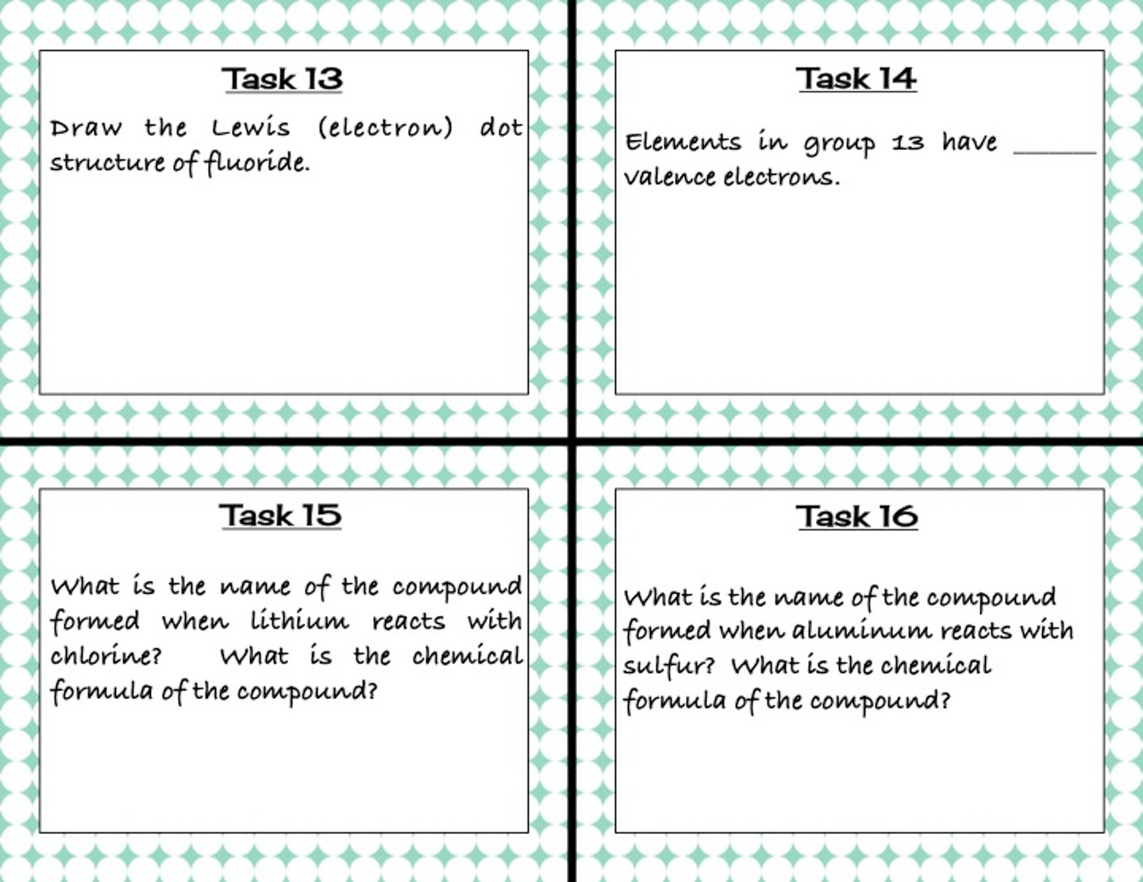 Ionic Bonding Task Cards