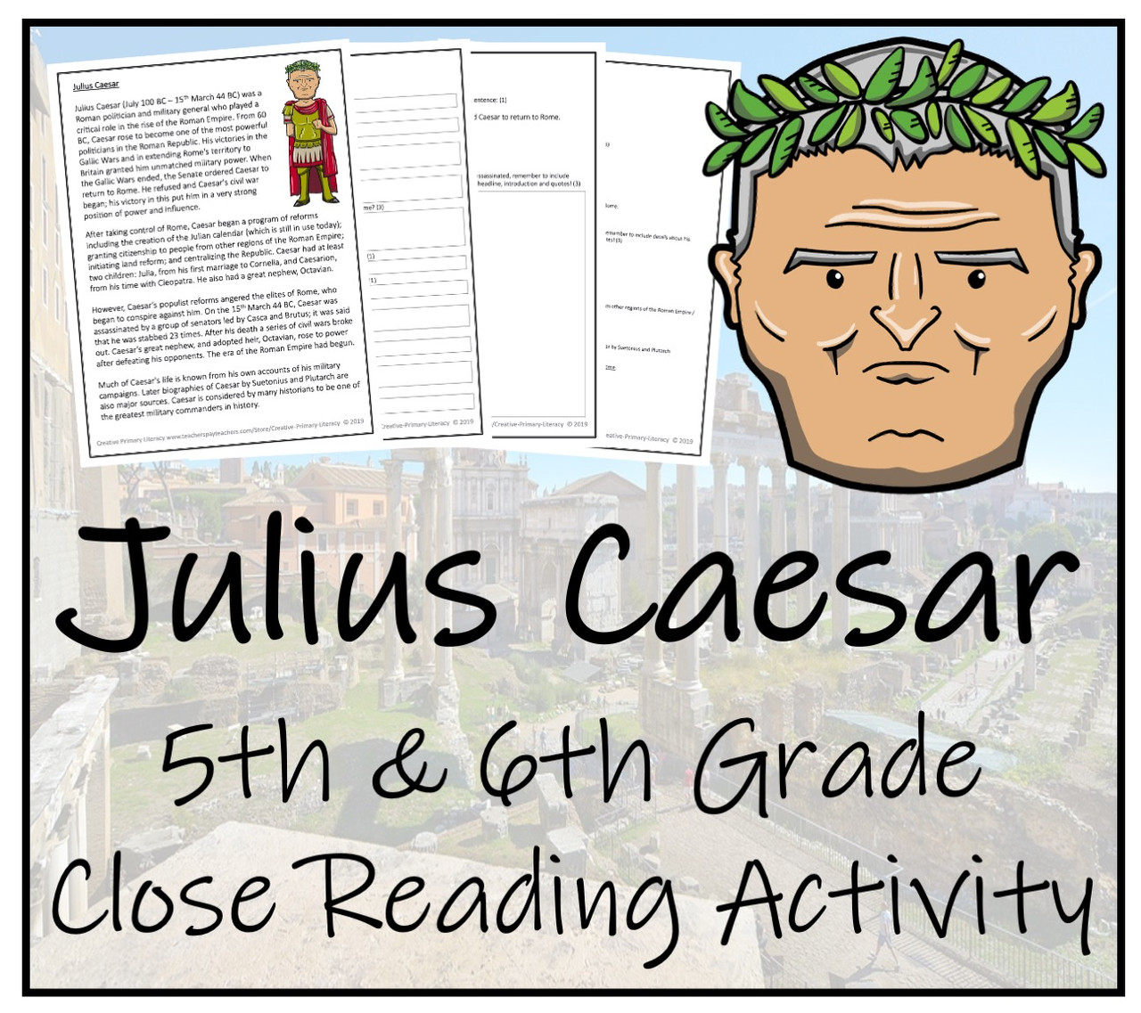 Julius Caesar Close Reading Activity | 5th Grade & 6th Grade