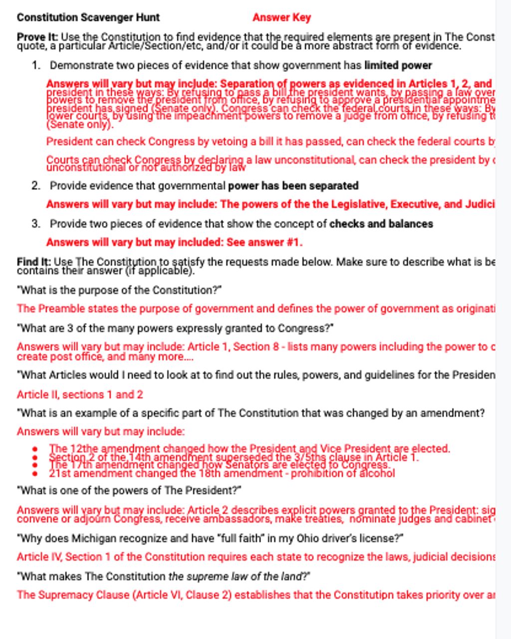 U.S. Constitution Scavenger Hunt - Amped Up Learning u-s-constitution-scavenger-hunt-amped-up-learning