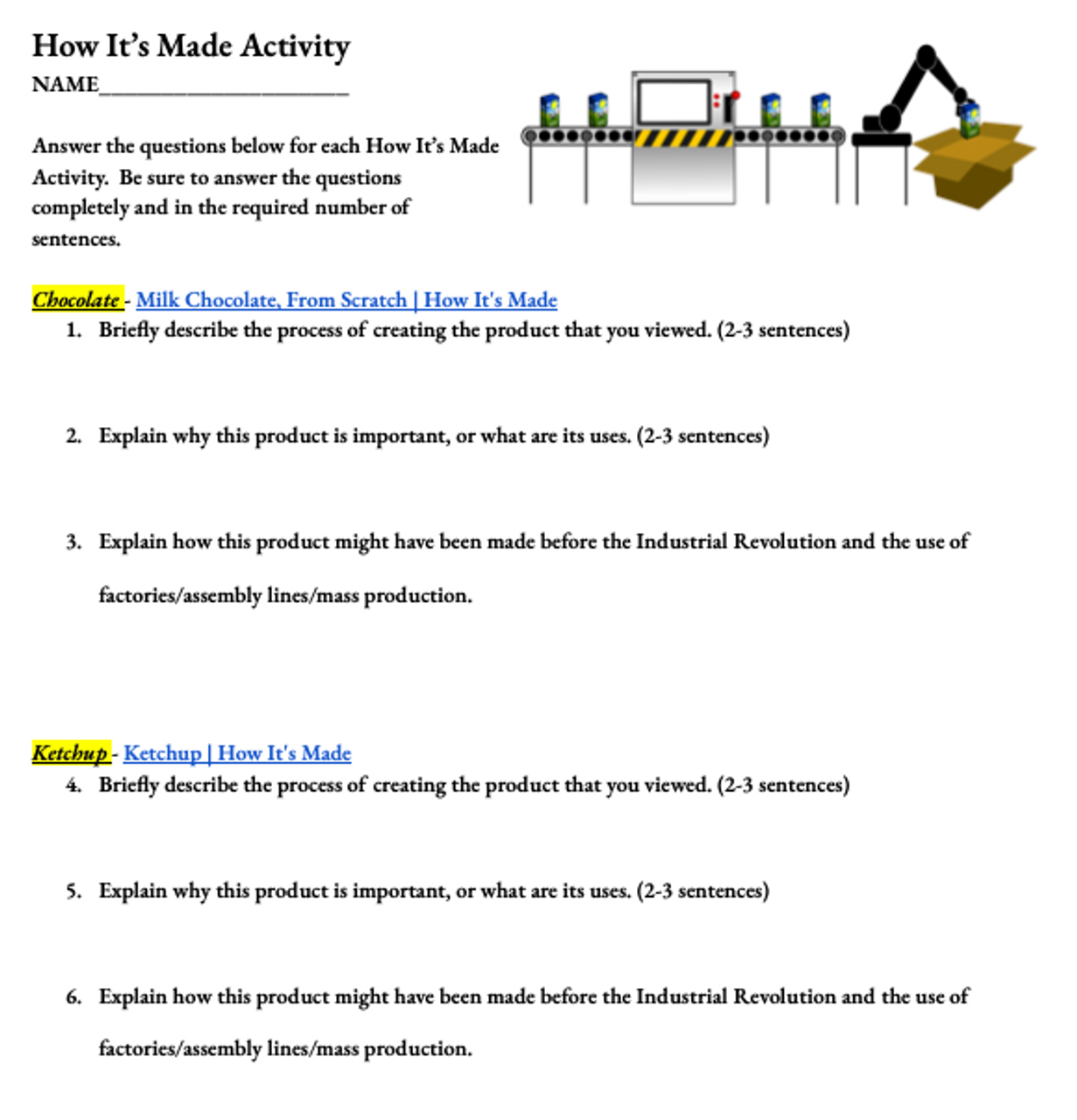 How It's Made Activity - Amped Up Learning