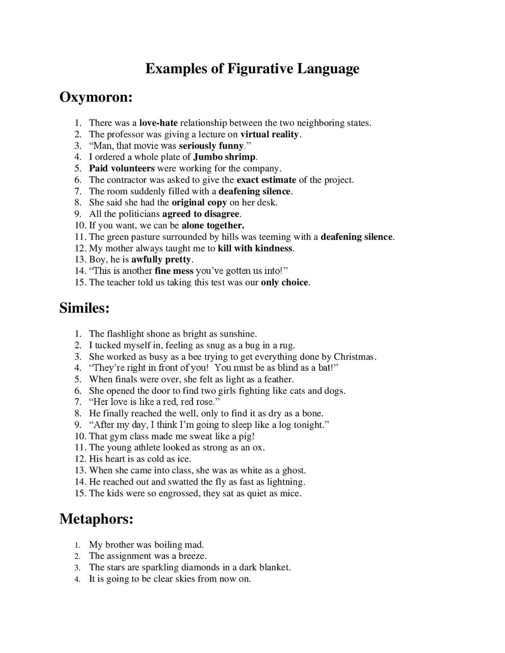 figurative language bingo and quiz amped up learning
