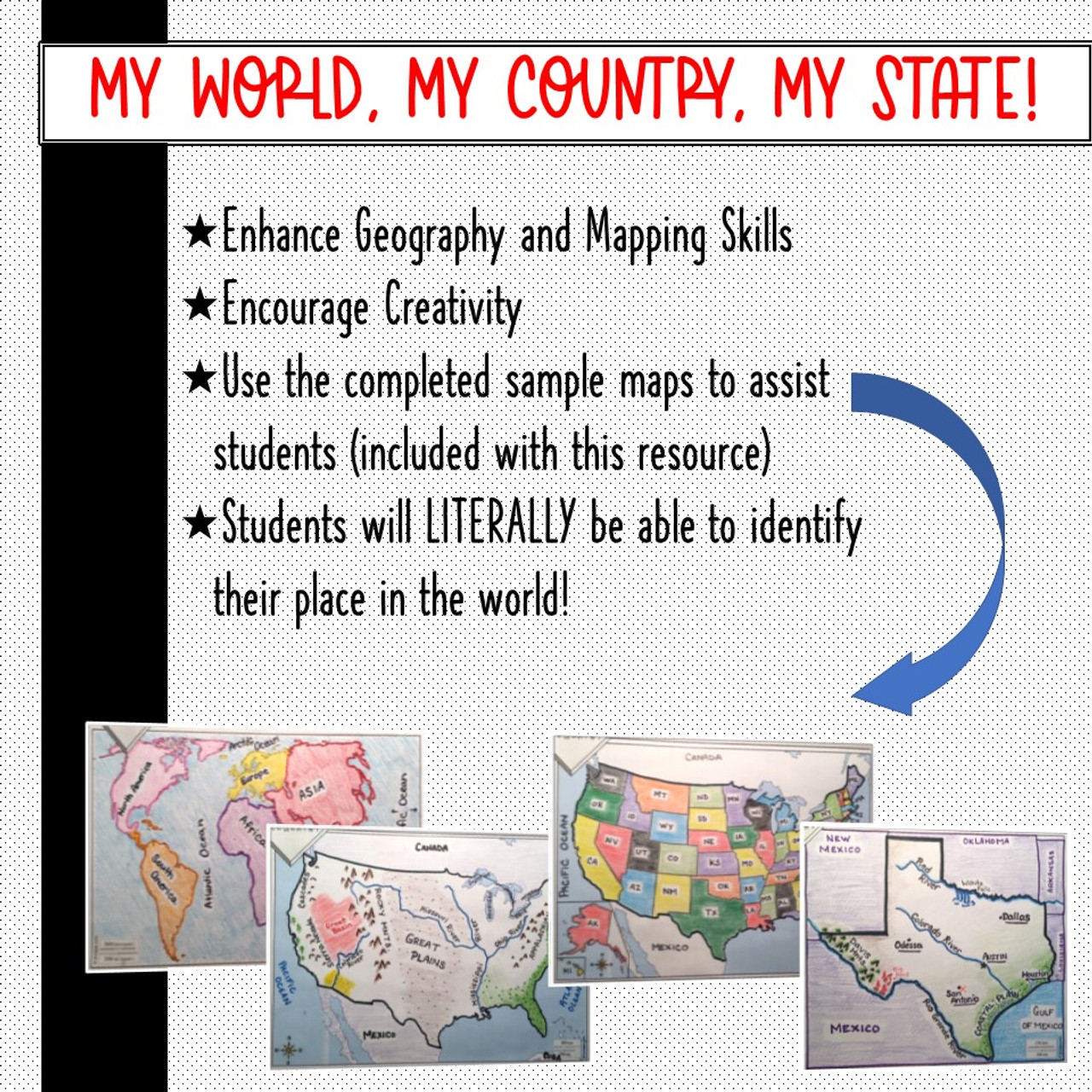 Texas Map Activity 'My World, My Country, My State'! (Label and Color maps)