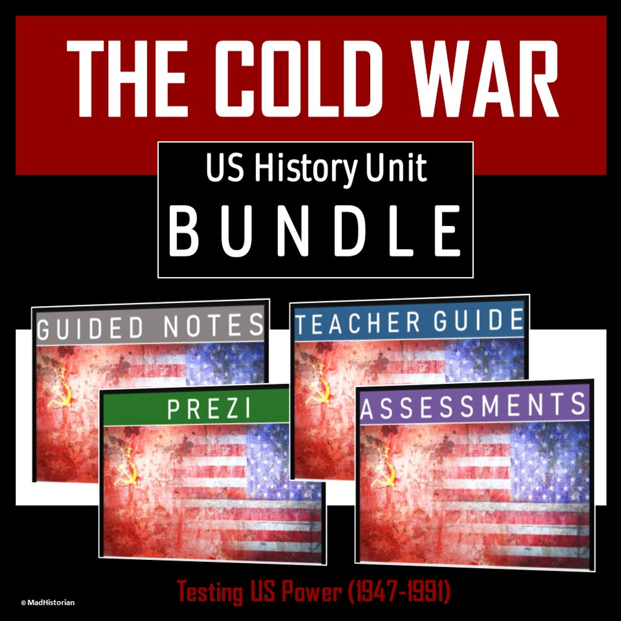 Cold War Unit Bundle Guided Notes Teacher Guide Test Prezi Us History Amped Up Learning