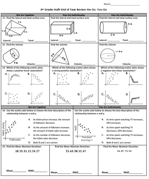 8th Grade Math Staar Review You Do We Do Amped Up Learning