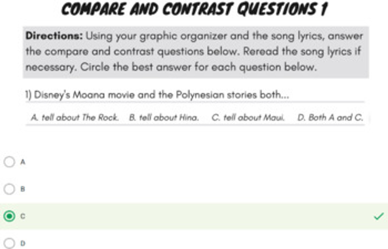 Google Forms Activities for Reading  Comprehension Using Moana Parody Song