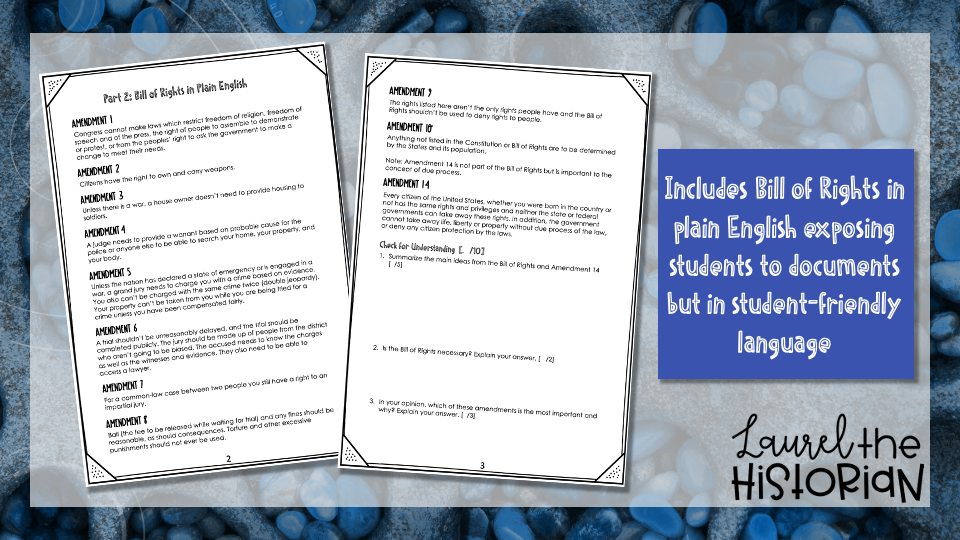 Due Process & Bill of Rights Workbook for US Government - Amped Up Learning