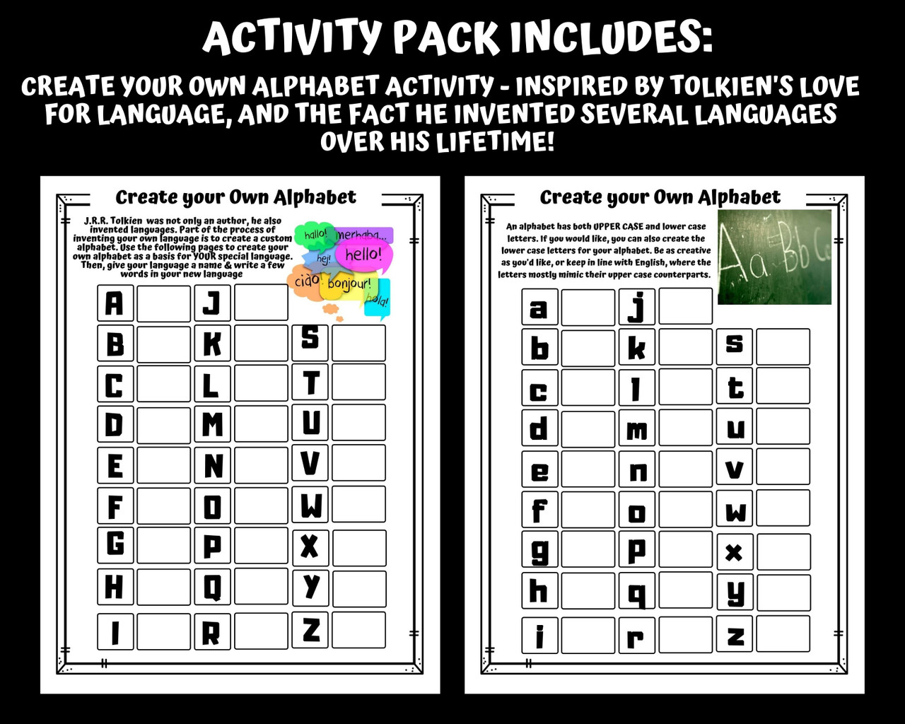 J.R.R. Tolkien Activity Packet  & Self checking  Mystery Picture 