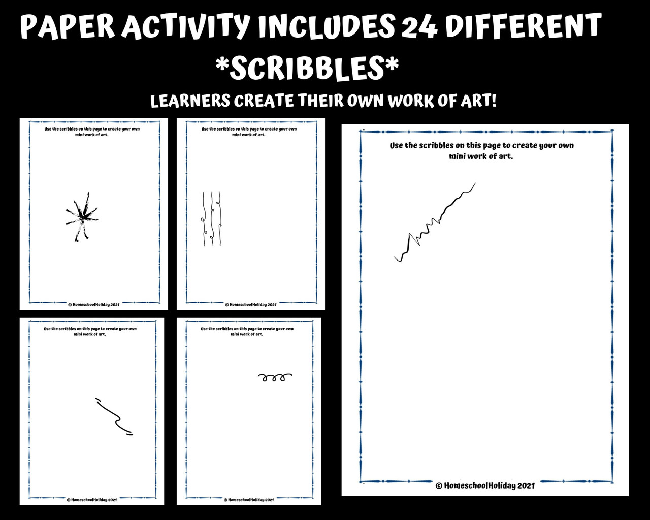 National Scribble Day Activities Drag & Drop Google Slides complete the picture