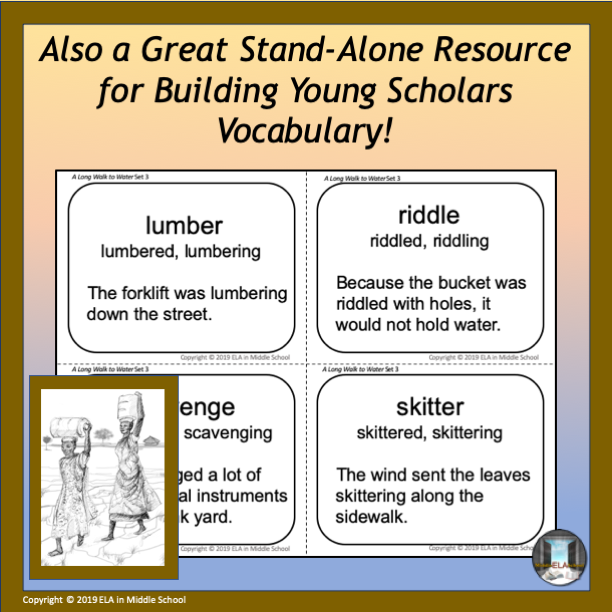 A Long Walk to Water Vocabulary Flashcards and Word Wall Set 3