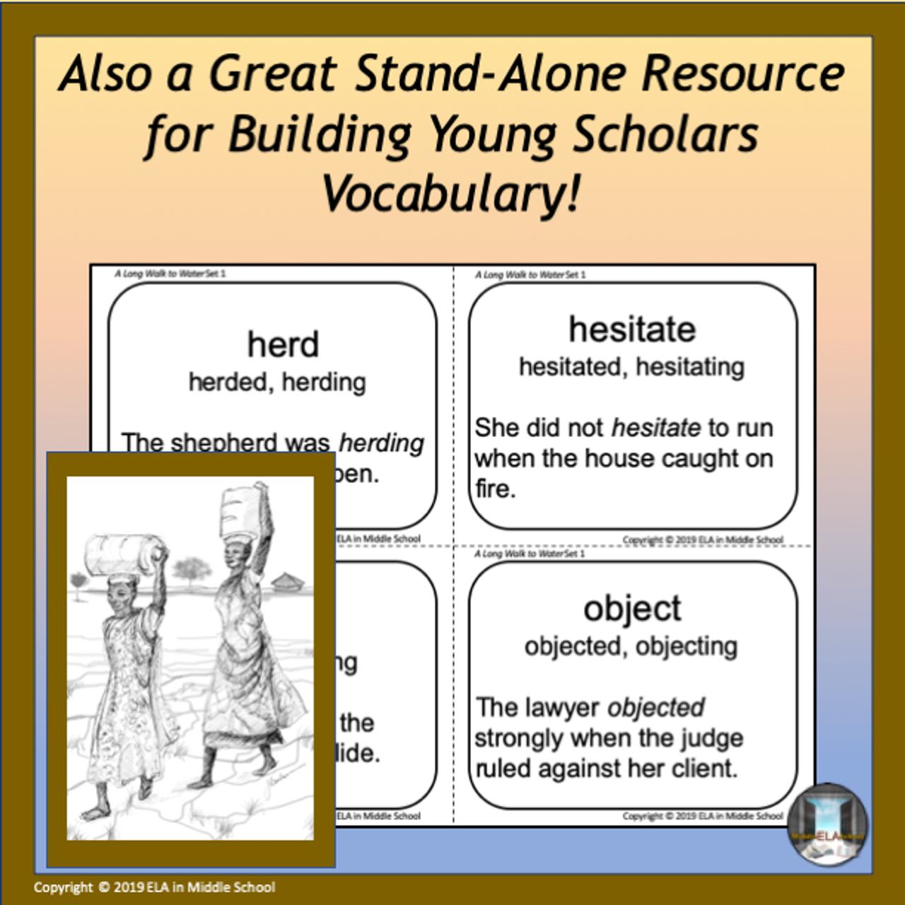 A Long Walk to Water Vocabulary Flashcards and Word Wall - The BUNDLE