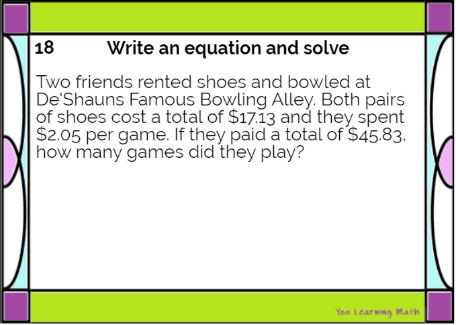 Two-Step Equation Word Problems: Google Slides - 20 Problems - Amped Up ...
