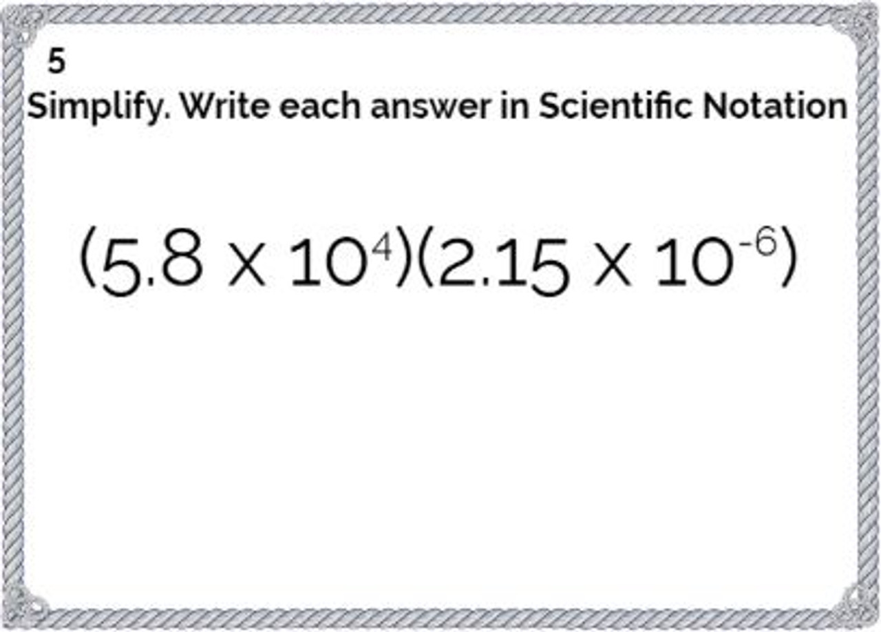 Operations with Numbers in Scientific Notation: GOOGLE Slides - 20 Problems