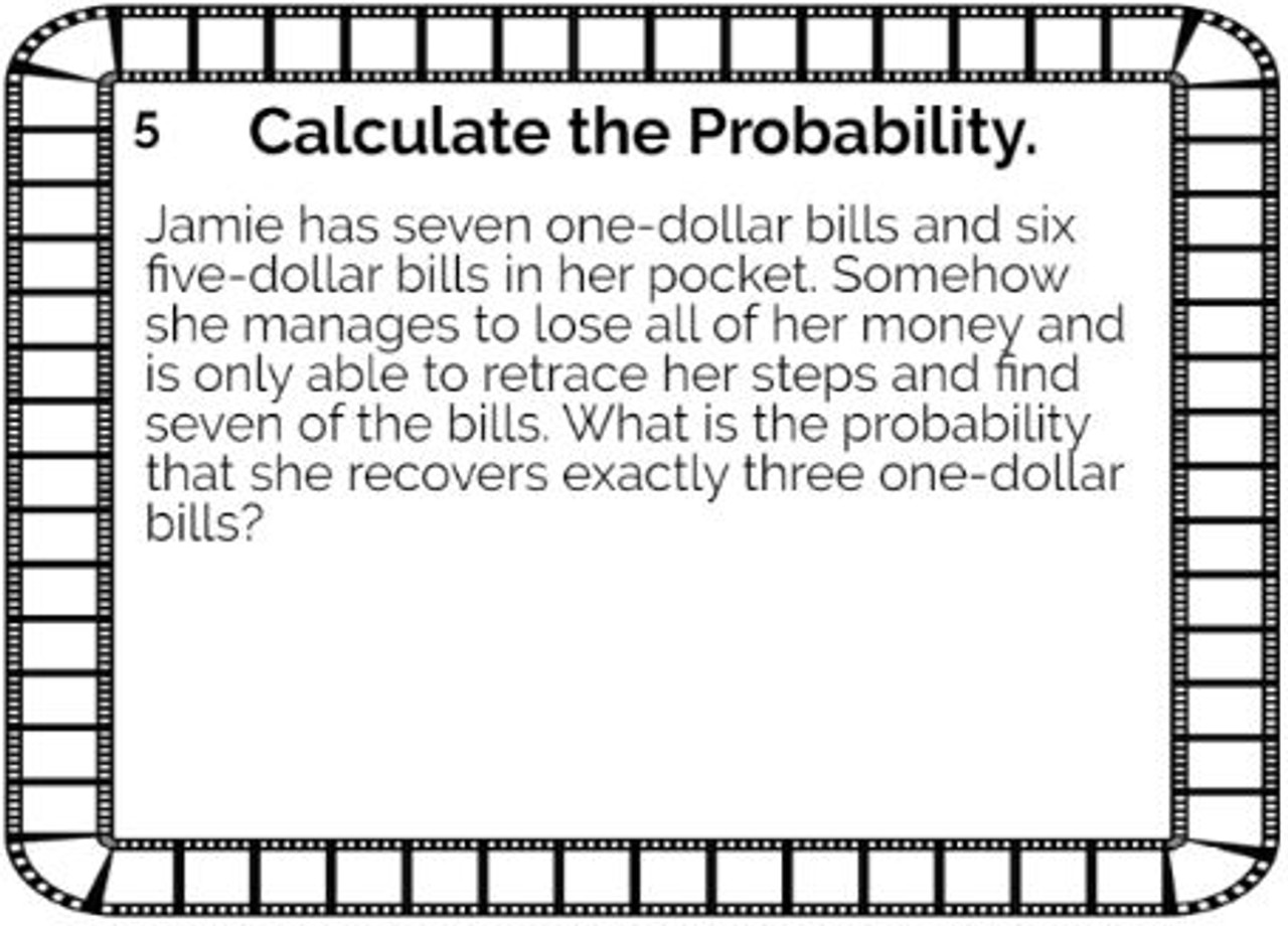 Probability involving Permutations and Combinations 20 Task Cards