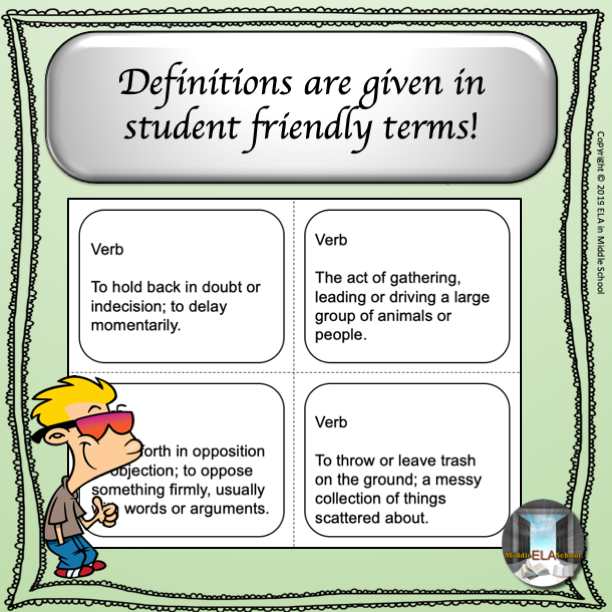 Power Words! Vocabulary Building Flashcards and Word Wall Set ...