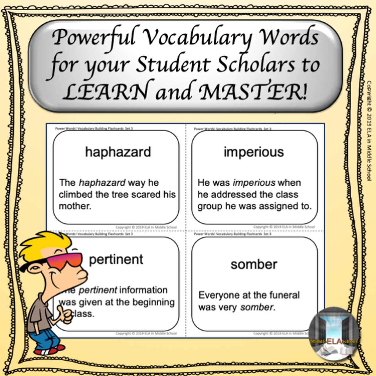 Power Words! Vocabulary Building Flashcards and Word Wall Set 3